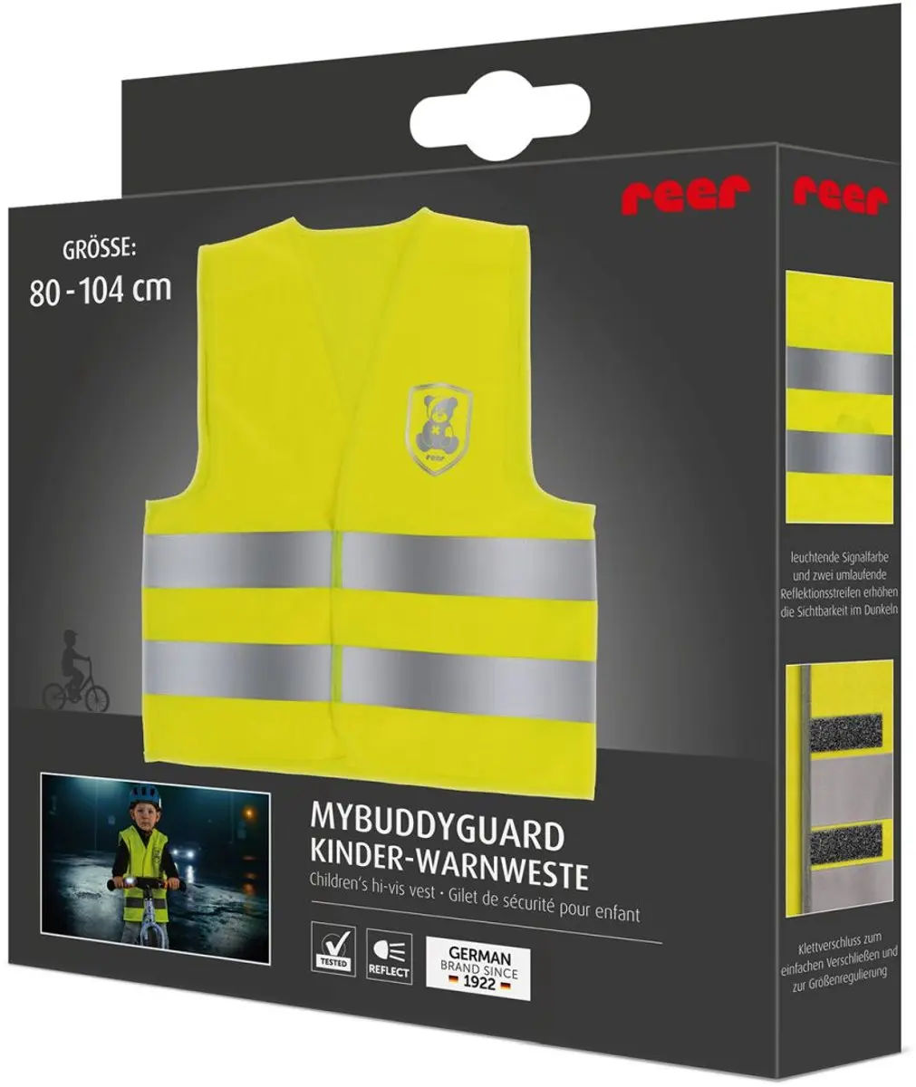 Reer MyBuddyGuard Reflecterend Veiligheidsvest 92/104 - Fluorescerend Geel