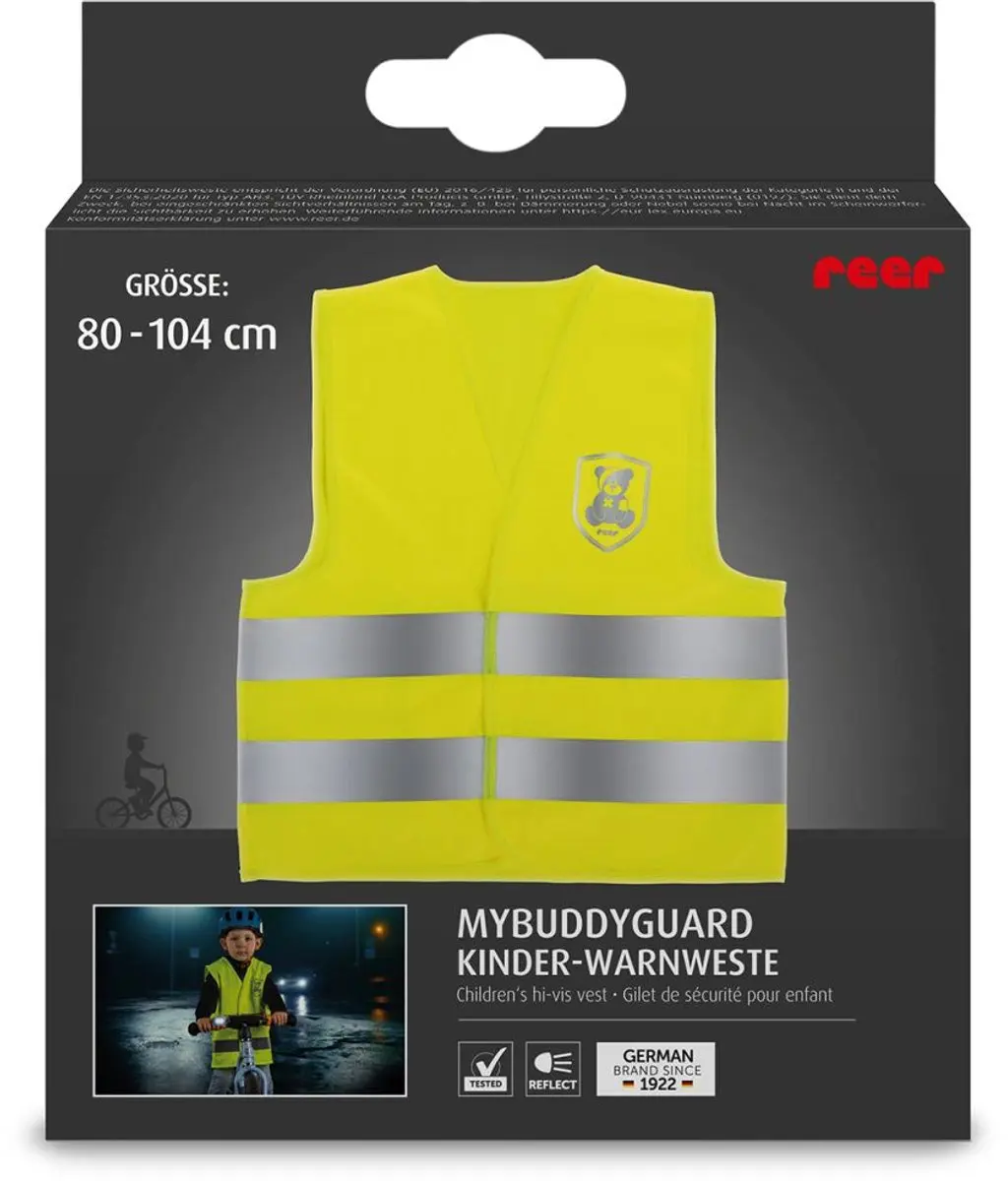 Reer MyBuddyGuard Reflecterend Veiligheidsvest 92/104 - Fluorescerend Geel