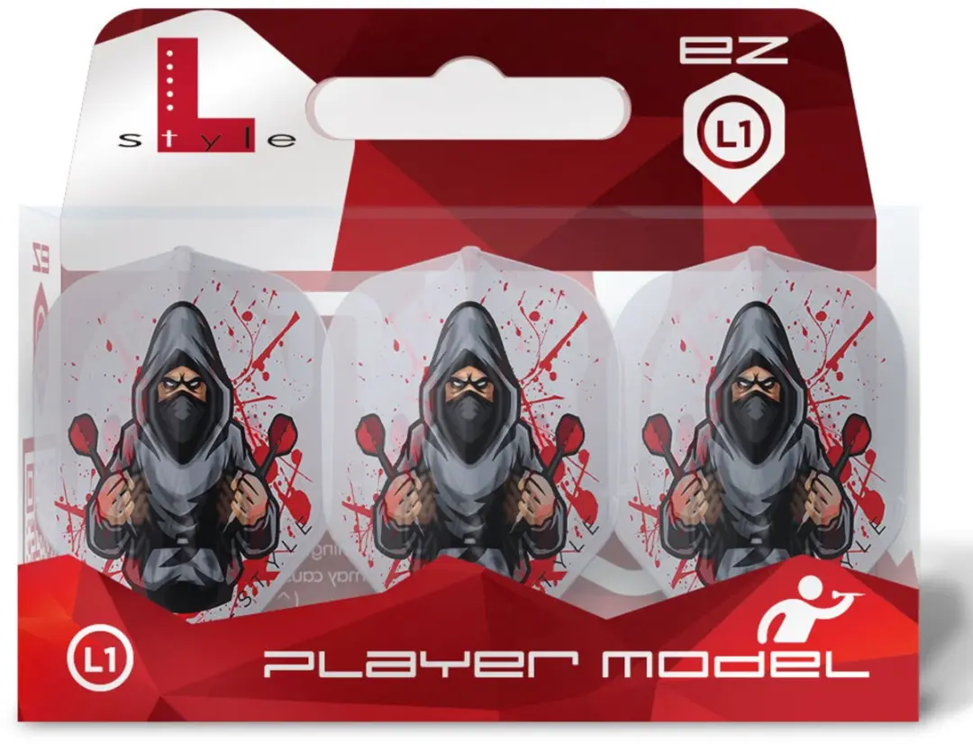 L-Style L1 EZ Rene Eidams V4 Dart Flights - Wit/Transparant - 3 Stuks