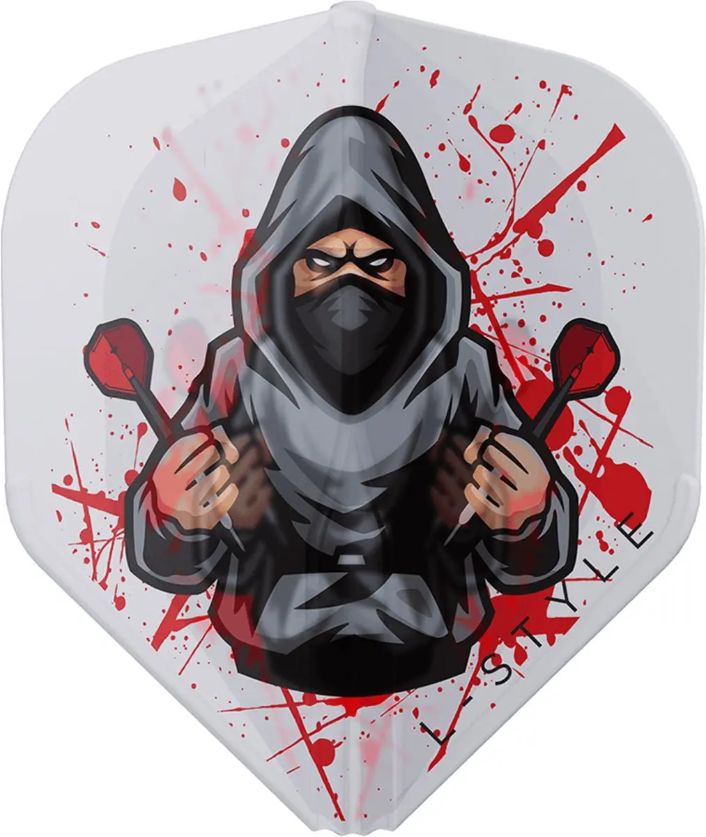 L-Style L1 EZ Rene Eidams V4 Dart Flights - Wit/Transparant - 3 Stuks