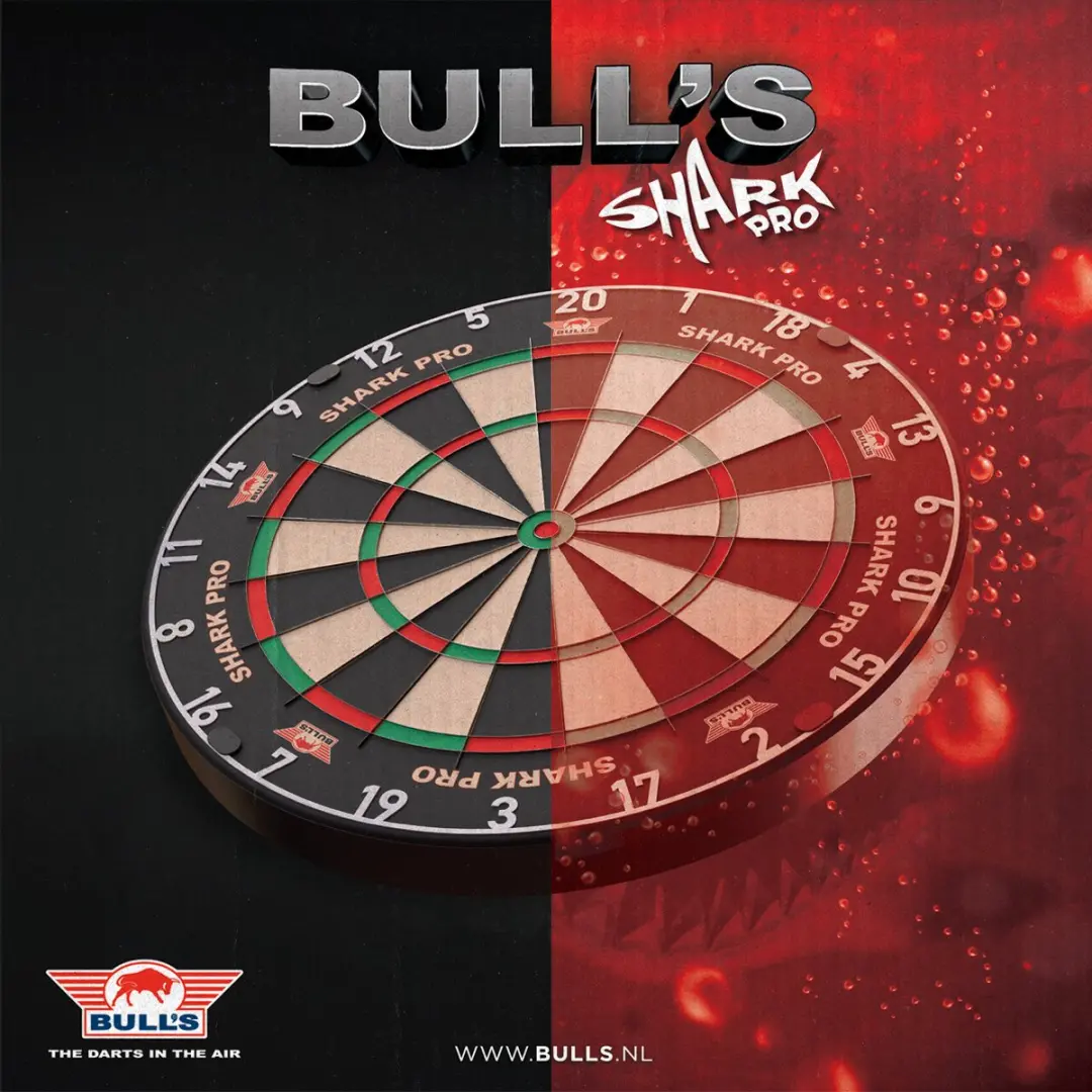 Bull's Shark Pro Dartbord BU-68012 - 45cm - Inclusief bevestiging