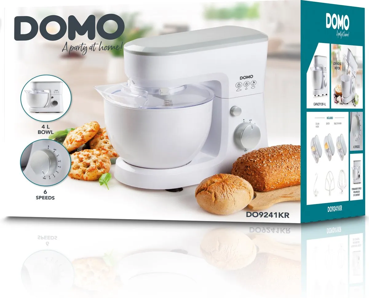 Domo DO9241KR Keukenmachine 600W - 4L - Wit