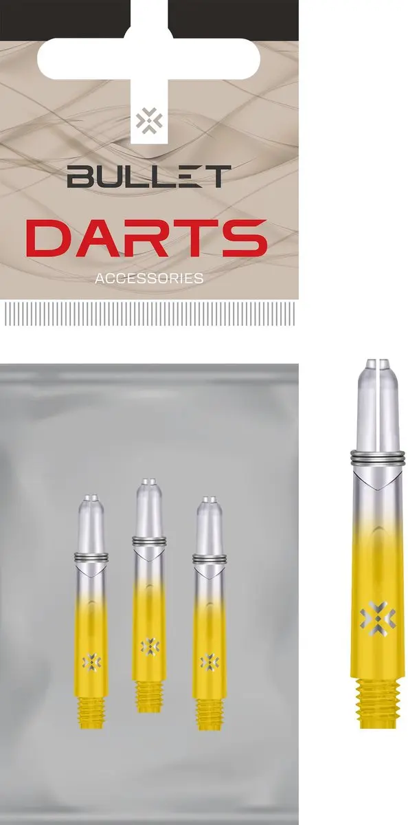 Bullet Shafts 35mm Geel - 3 Stuks