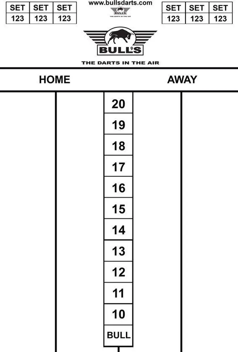 Bull's Budget Dart Scorebord 45x30 - Wit