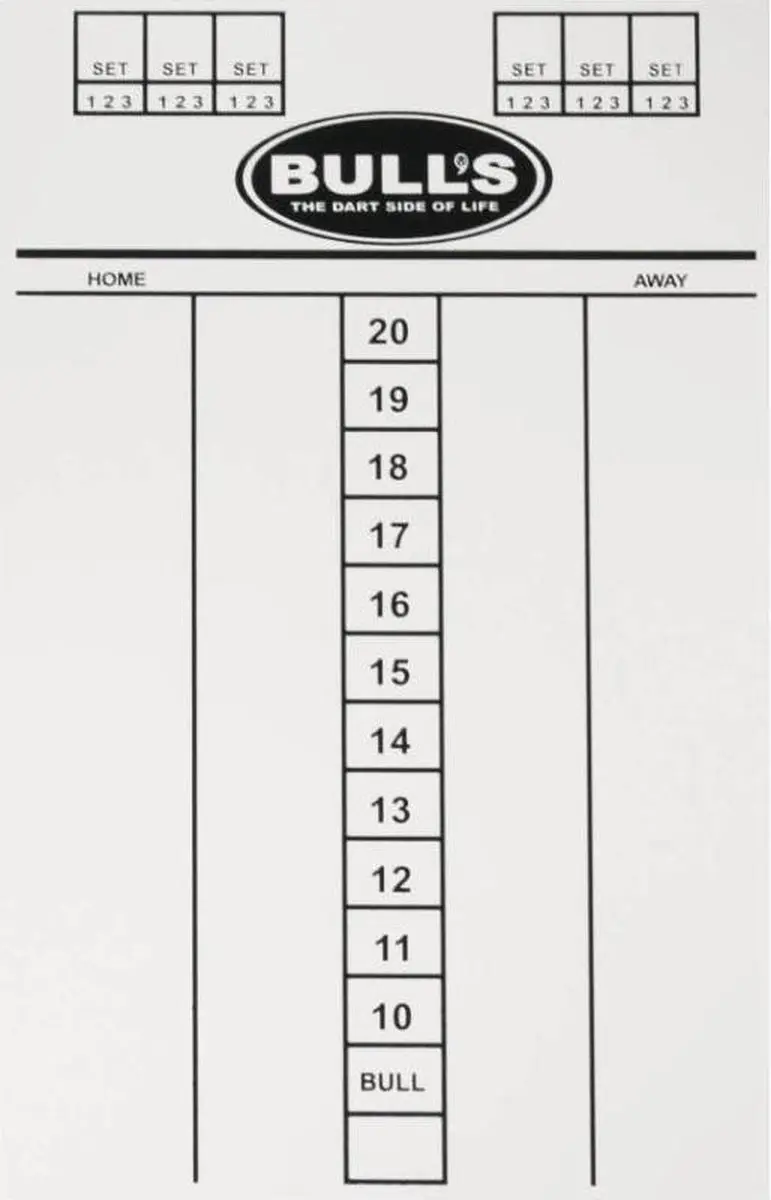 Bull's Budget Dart Scorebord 45x30 - Wit