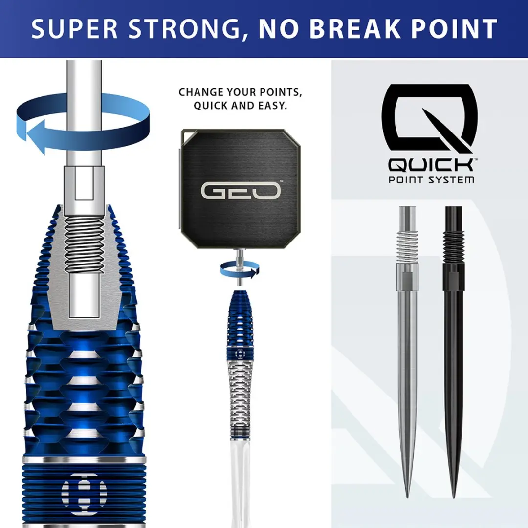 Harrows Geo Bomb 23Gr - Blauw/Zilver - 3 Stuks