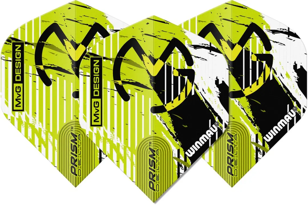 Winmau Prism Delta MVG Dart Flights - 3 Stuks - Groen/Wit/Zwart