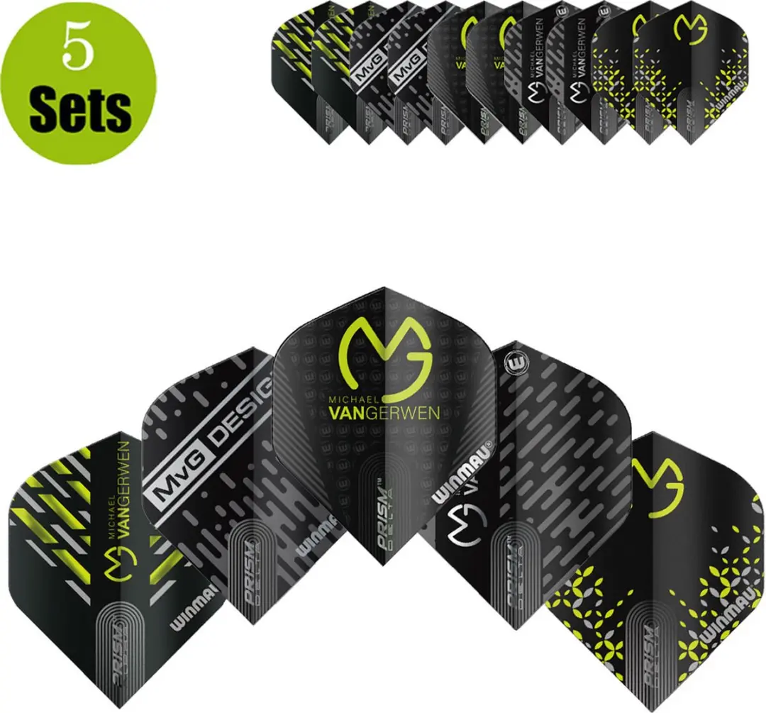 Winmau Michael van Gerwen Prism Flight Collection V2 Dart Flights - 3 Stuks - Groen/Zwart - afbeelding 6 van 6