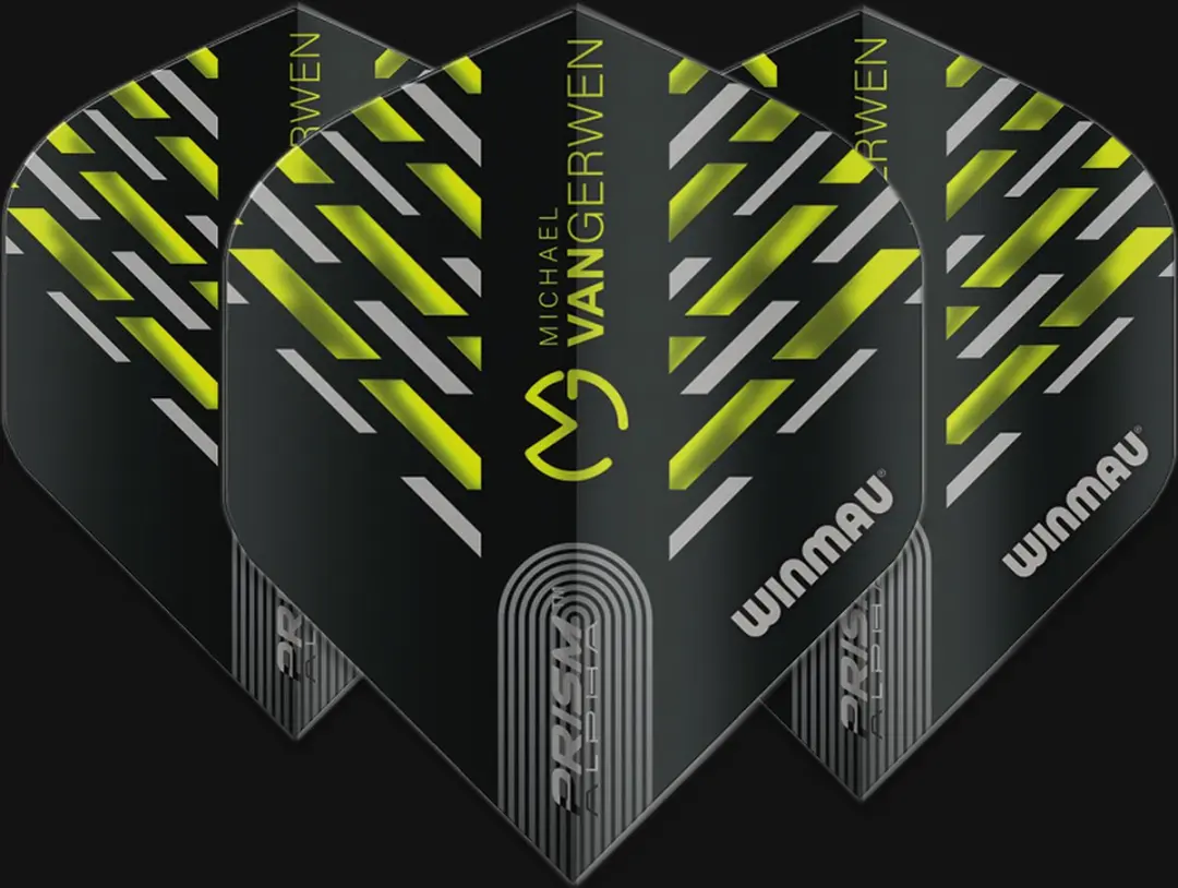Winmau Michael van Gerwen Prism Flight Collection V2 Dart Flights - 3 Stuks - Groen/Zwart