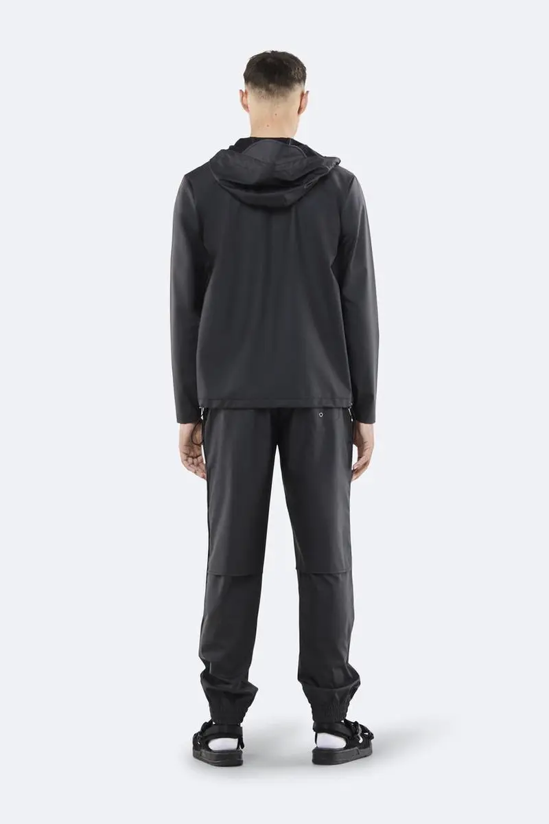 Rains Short Hooded Coat 1826 Regenjas - Zwart - XXS