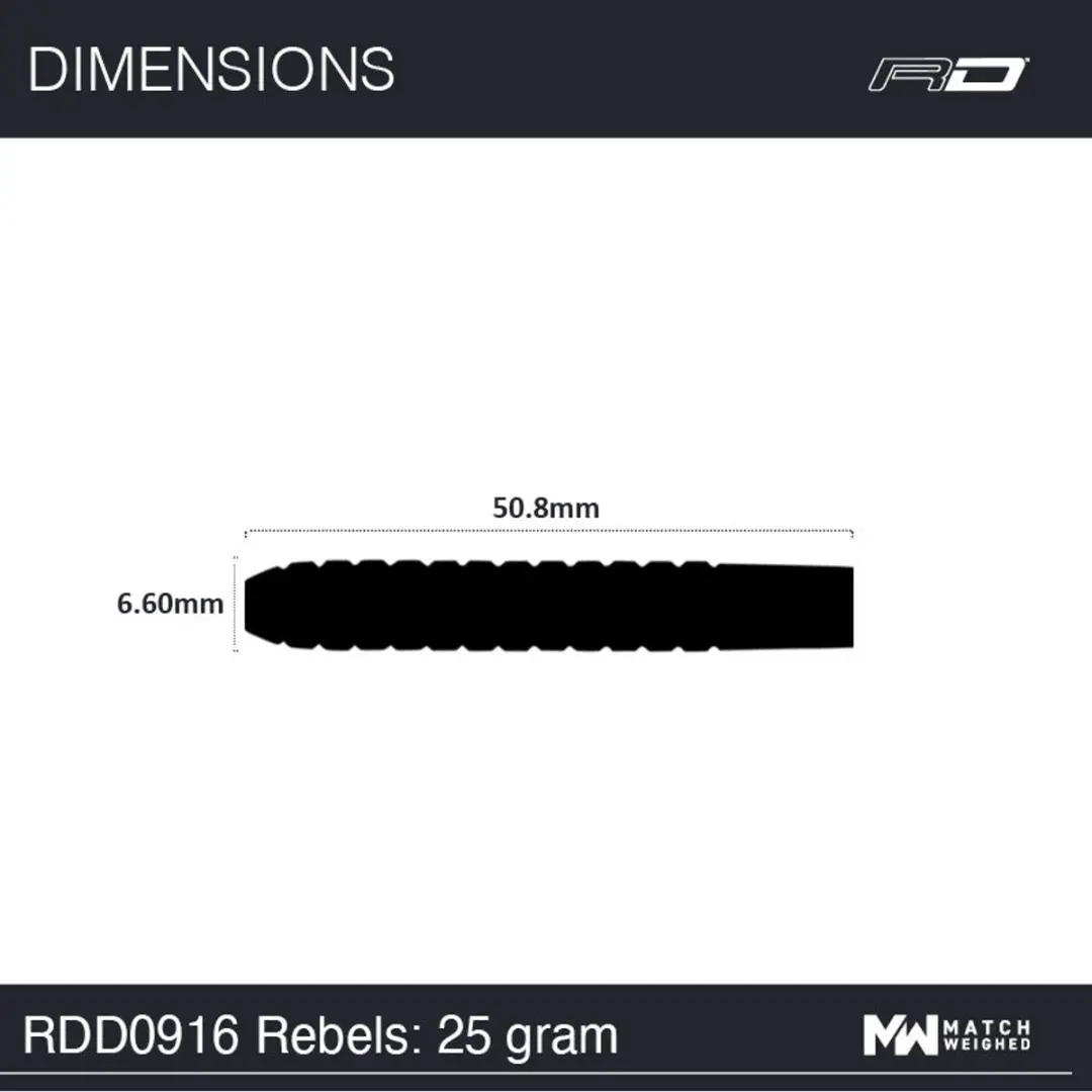 Red Dragon Rebel V2 Dartpijlen 3 Stuks - Zilver