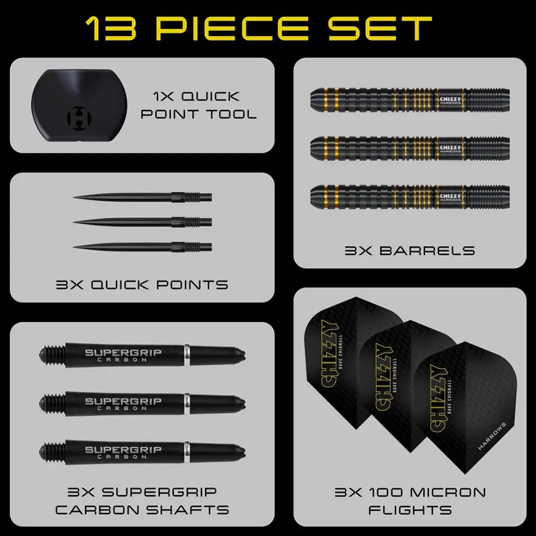 Harrows Chizzy Series 3 BD85922-QP Darts - 3 Stuks - Goud/Zwart