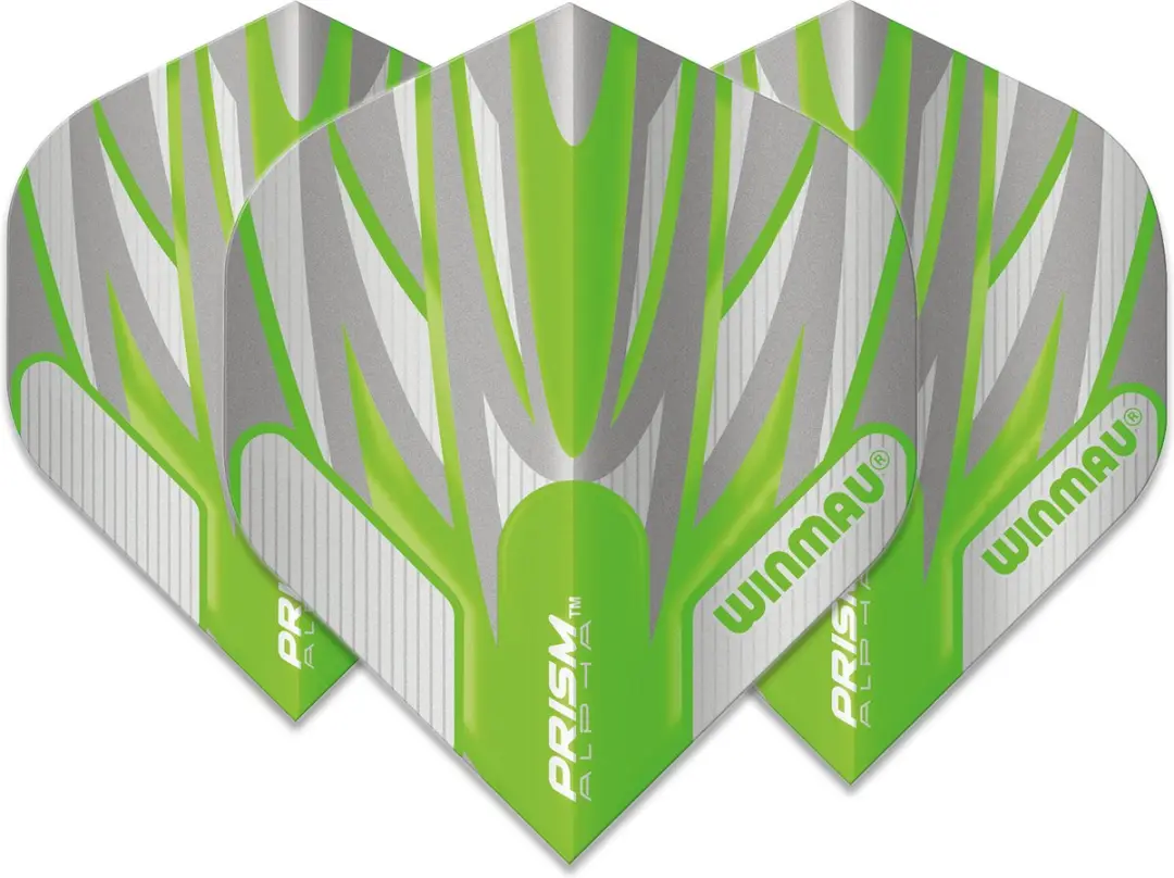 Winmau Prism Alpha Extra Thick Dartvleugels - Grijs & Groen - 3 Stuks