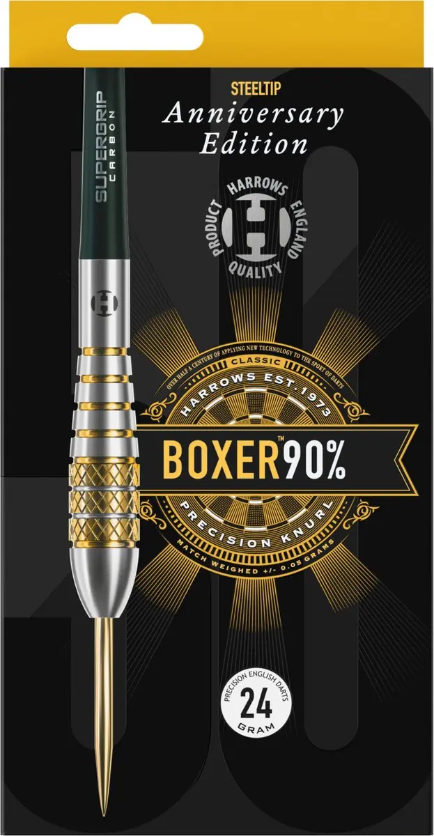 Harrows Boxer Bomb 22GR Tungsten - 3 Stuks - Goud/Zwart/Zilver