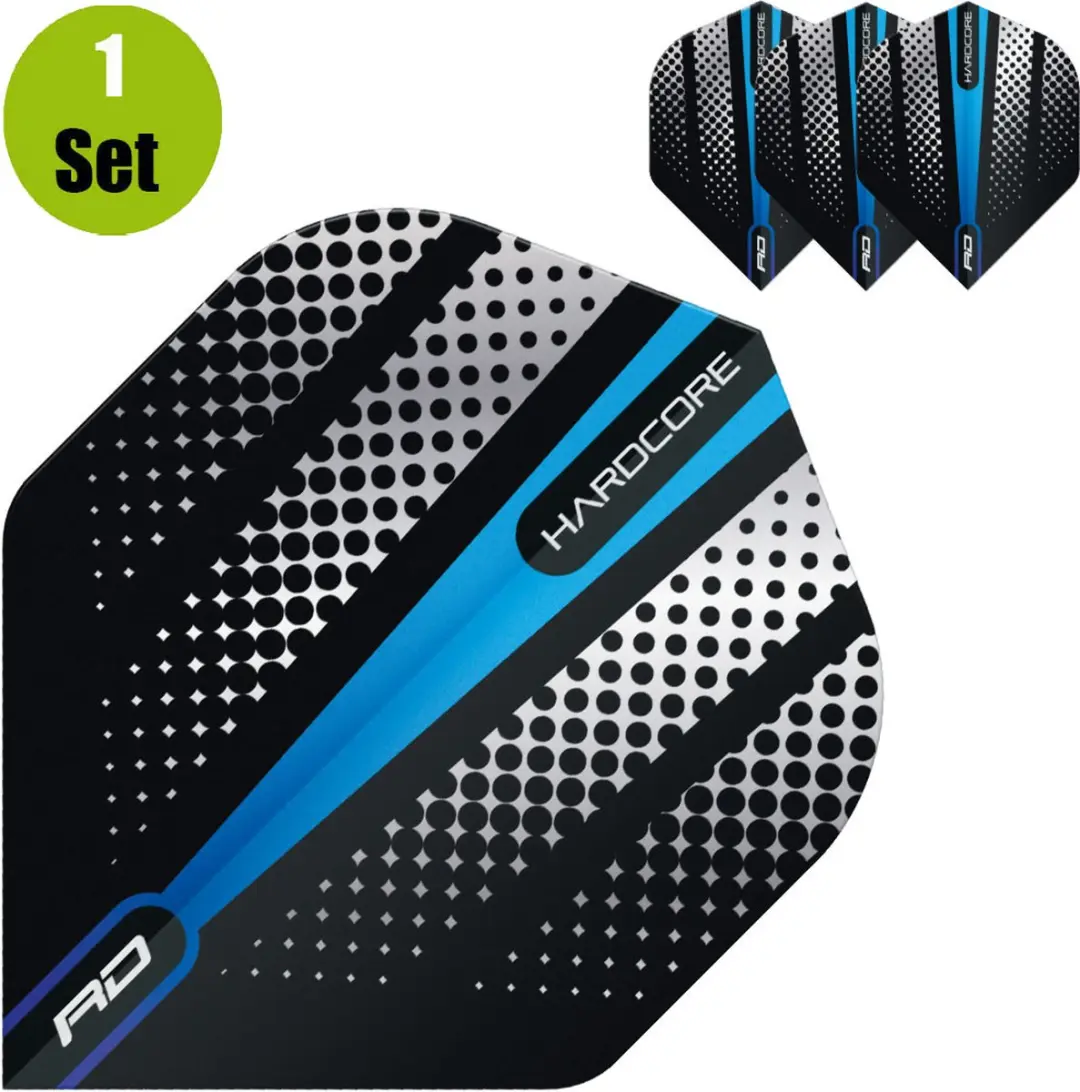Red Dragon Hardcore Radical Blue Flash Dart Flights - 3 Stuks