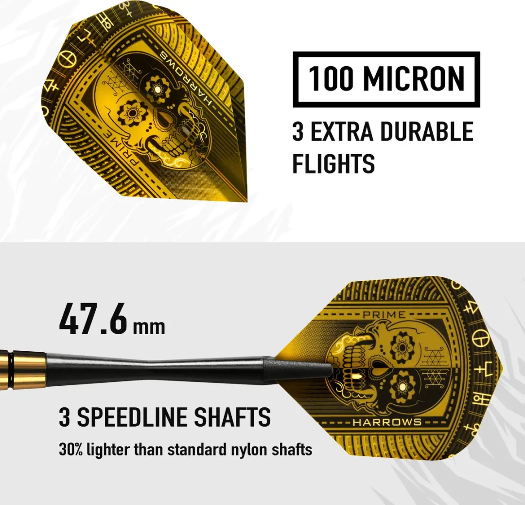Harrows Voodoo 23Gk Darts - 3 Stuks - Zwart