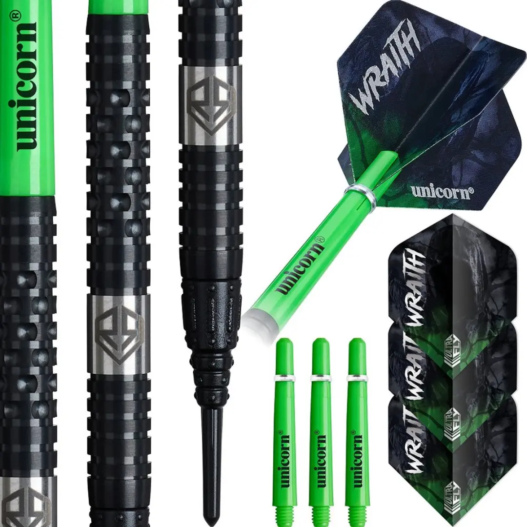 Unicorn Wraith Ross Smith 90% Darts - 3 Stuks - Groen/Zilver/Zwart