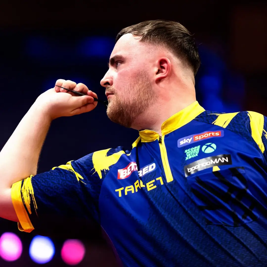 Target Luke Littler Officieel Dartshirt 2026 - 4XL - Paars Navy Geel