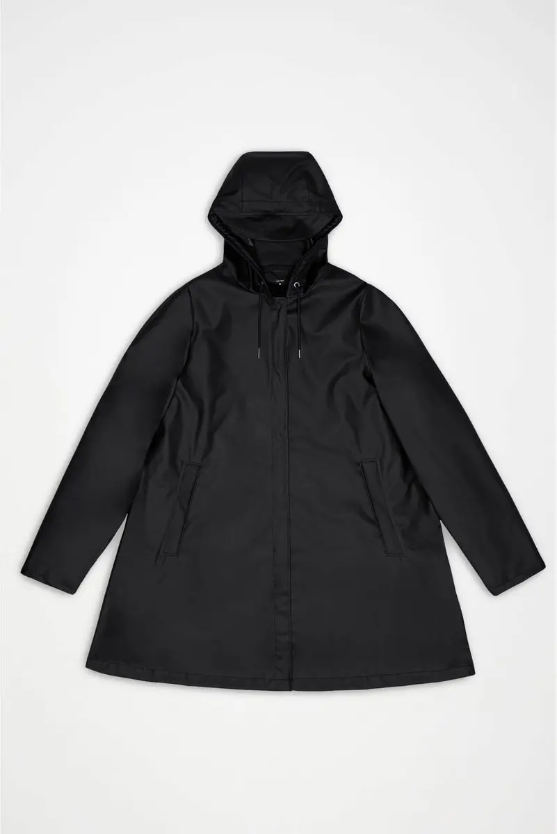 Rains A-Line Jas - Zwart