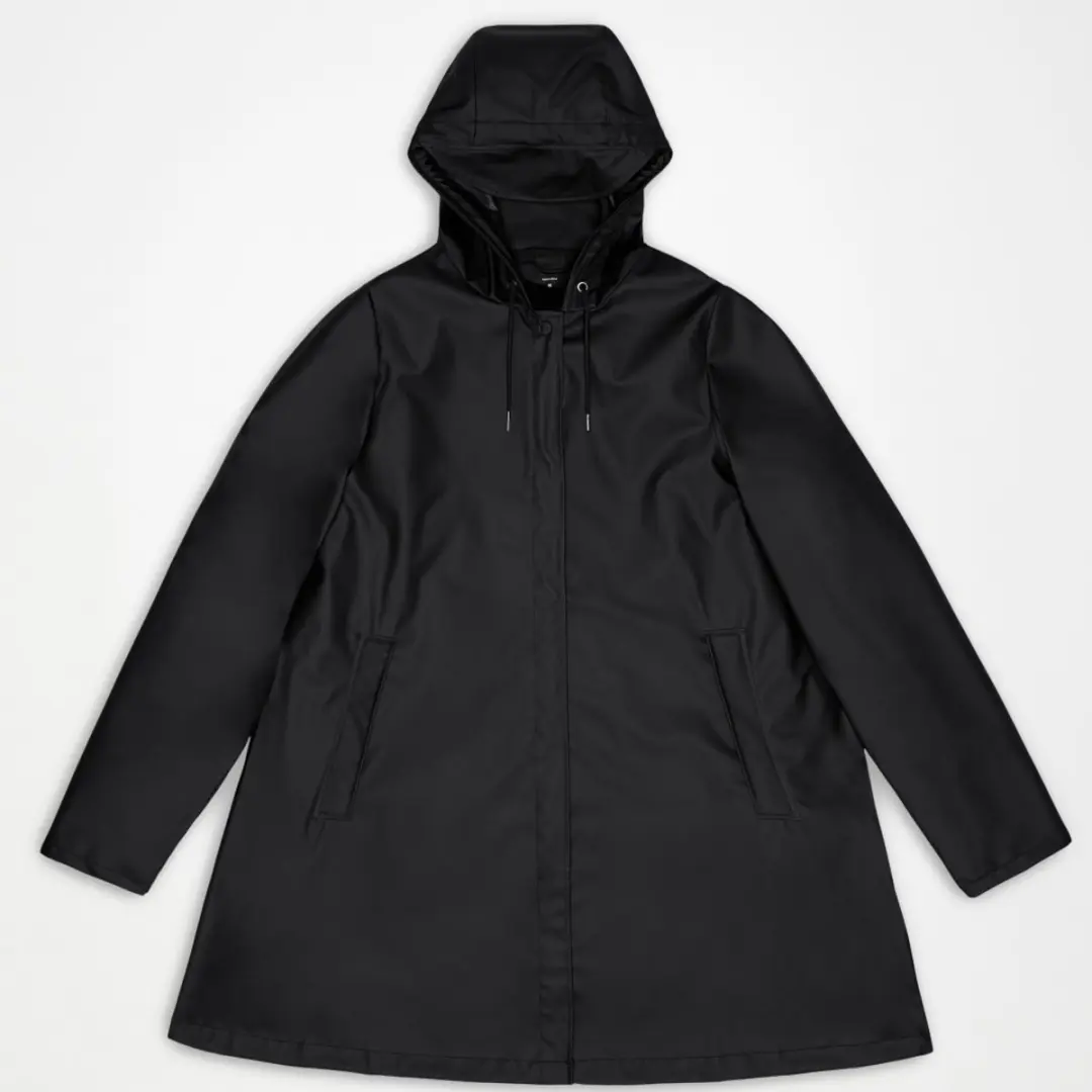 Rains A-Line Jas - Zwart