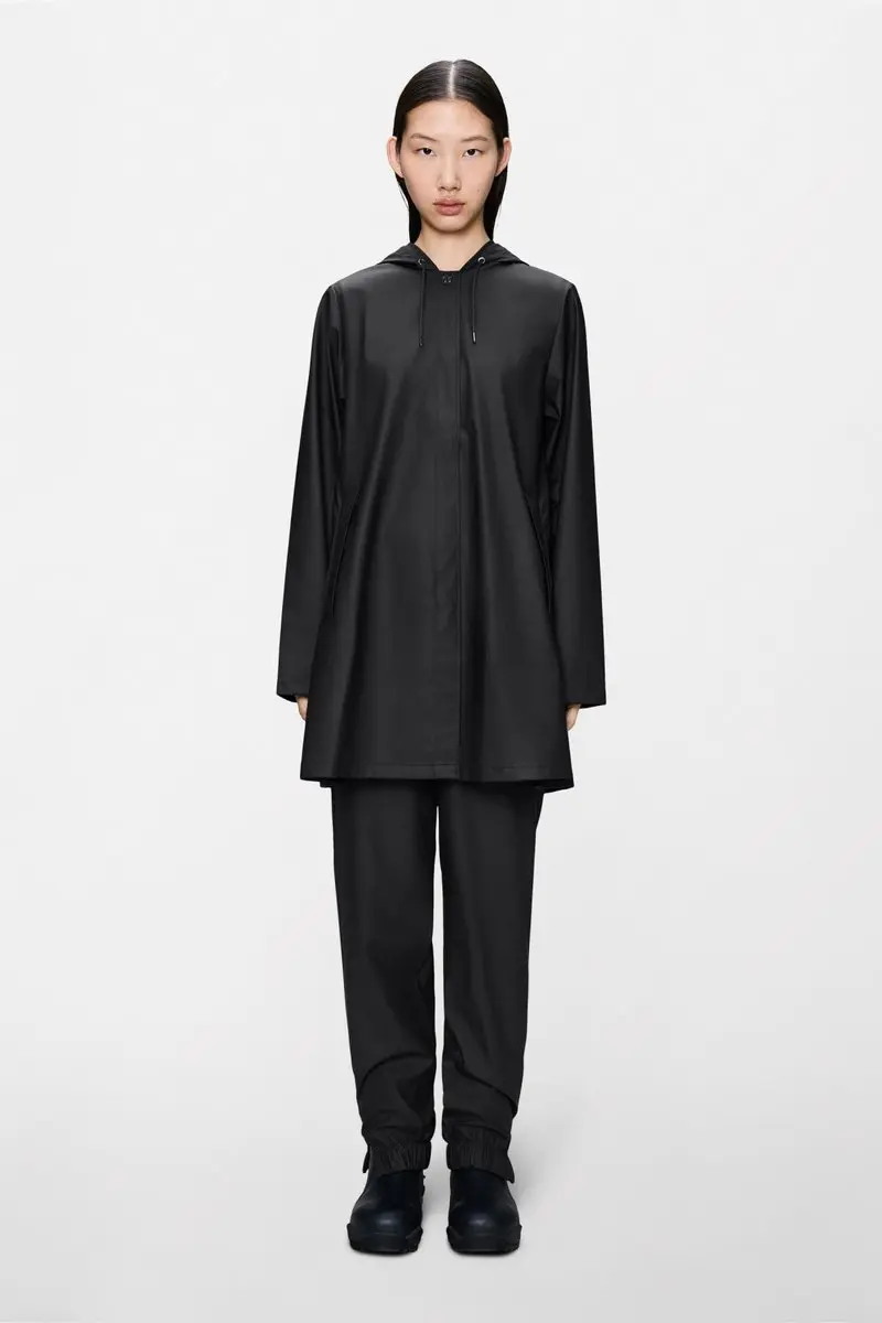 Rains A-Line Jas - Zwart