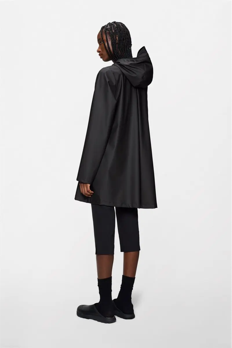 Rains A-Line Jas - Zwart - afbeelding 6 van 6