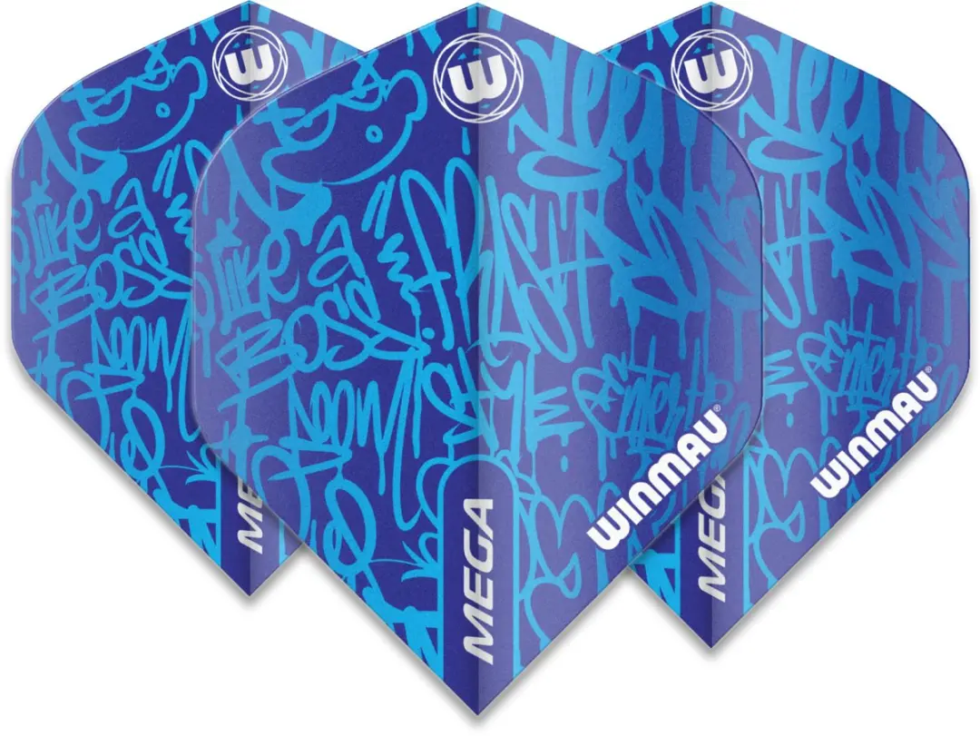 Winmau Mega Standard Graphic Blauw Dart Flights