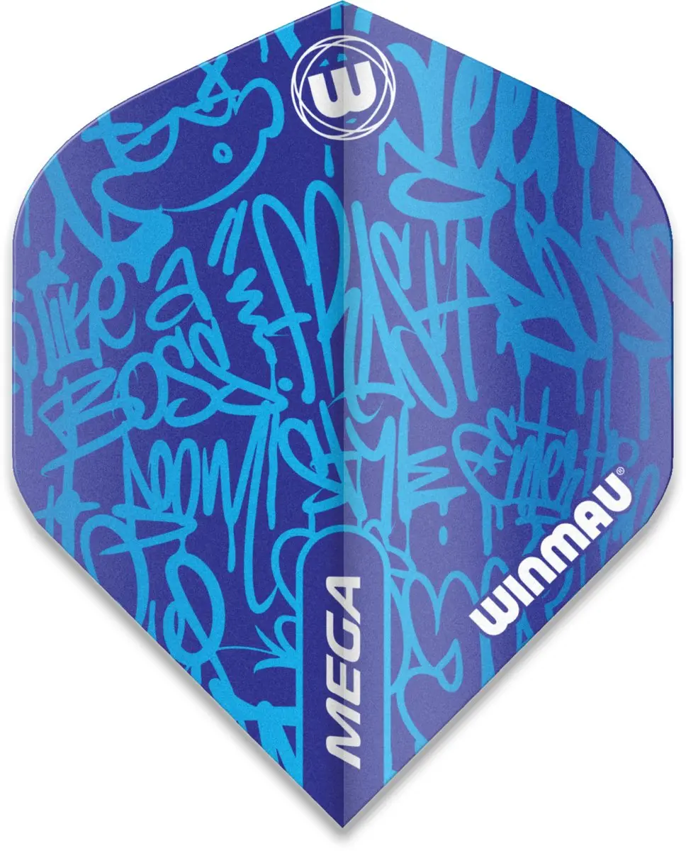 Winmau Mega Standard Graphic Blauw Dart Flights - 3 Stuks