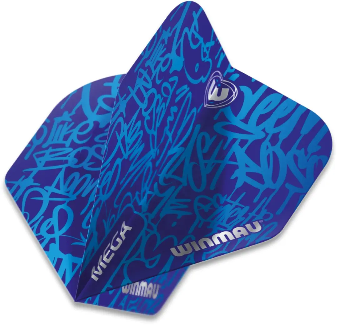 Winmau Mega Standard Graphic Blauw Dart Flights - 3 Stuks