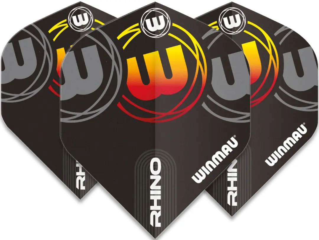 Winmau Rhino Extra Thick Logo Gradient Dartvleugels - 6905.227 - Zwart/Oranje/Grijs