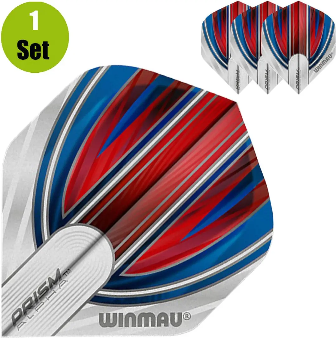 Winmau Prism Alpha Gurney Dart Flights 3 Stuks - Blauw/Rood/Wit