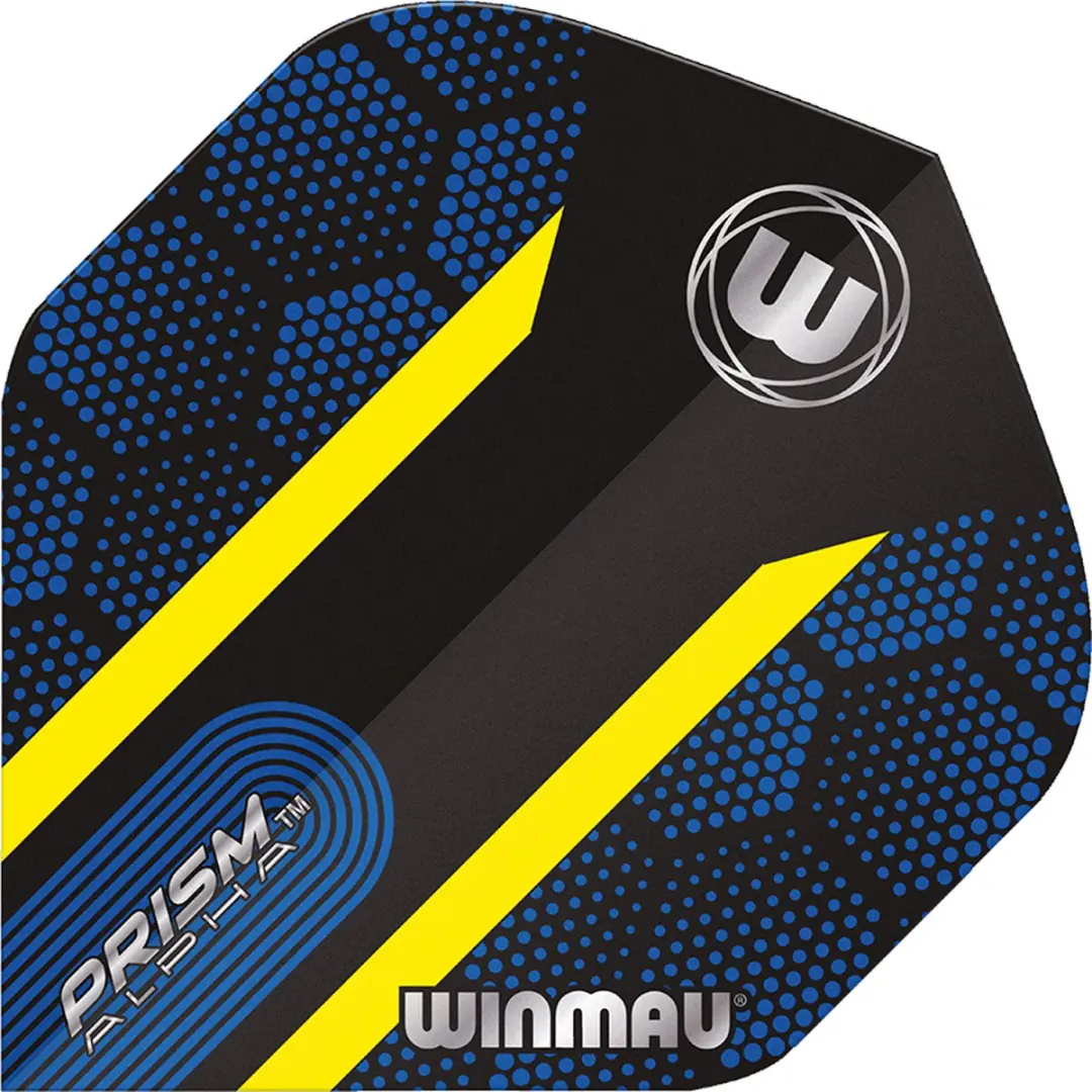 Winmau Prism Alpha Extra Thick Dart Flights - Blauw/Geel - 3 Stuks