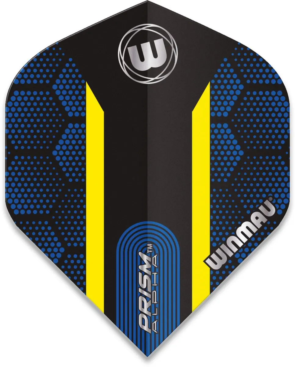 Winmau Prism Alpha Extra Thick Dart Flights - Blauw/Geel - 3 Stuks