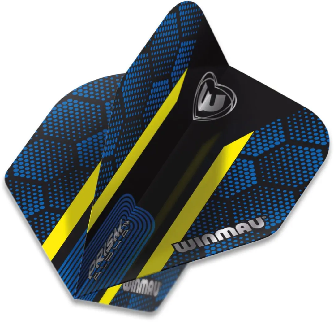 Winmau Prism Alpha Extra Thick Dart Flights - Blauw/Geel - 3 Stuks