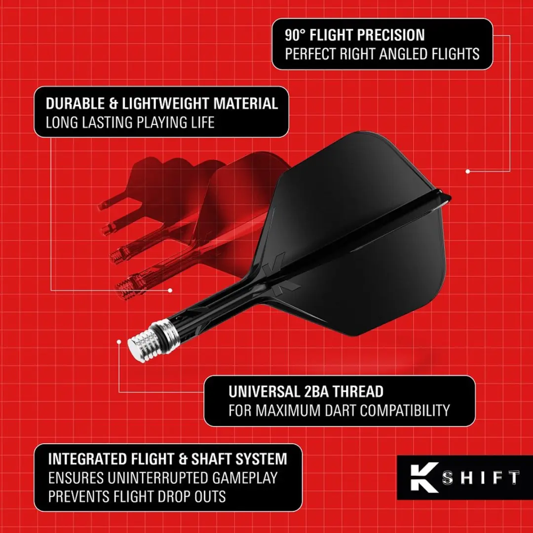 Target K-Shift Black NO6 Dart Flights - 3 Stuks - afbeelding 6 van 6