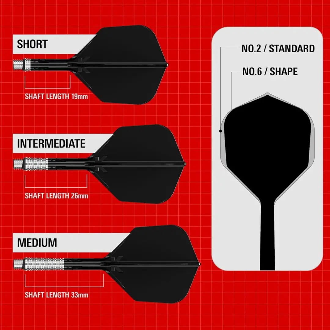 Target K-Shift Black NO6 Dart Flights - 3 Stuks