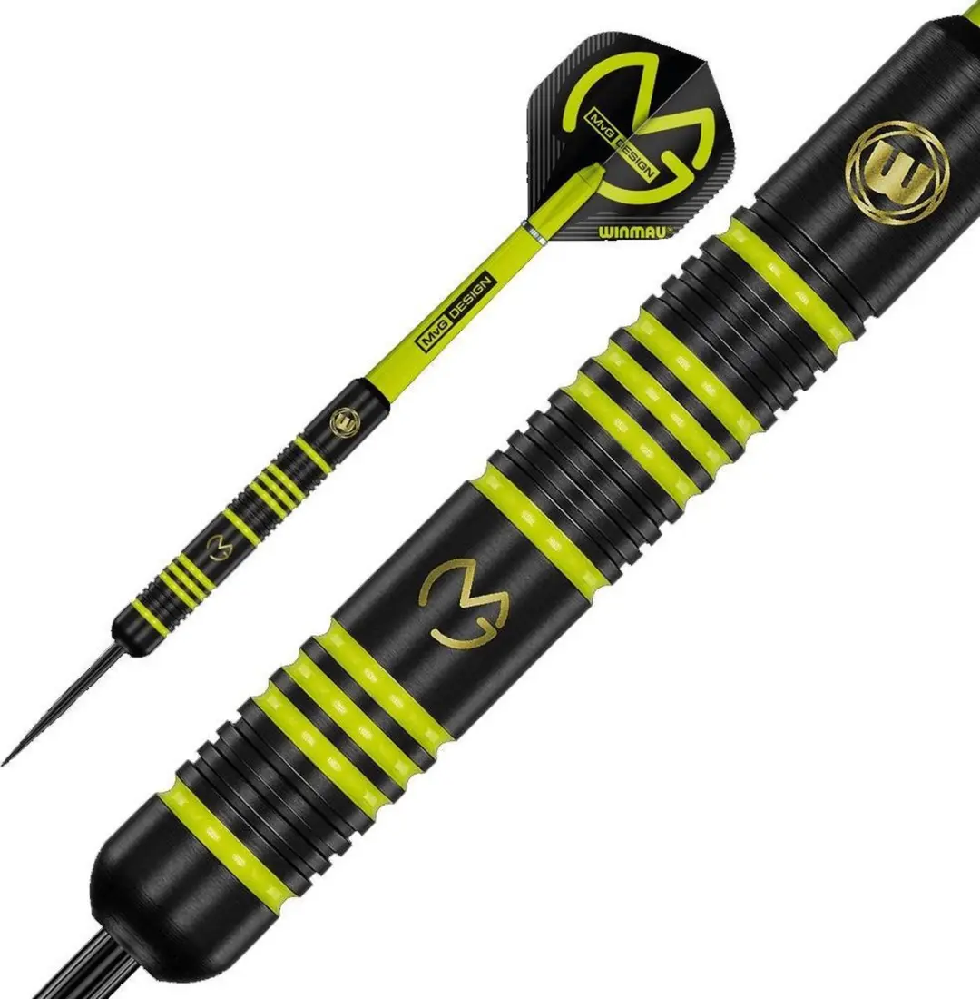 Winmau Michael van Gerwen Ambition Black Coated Brass 22g - 3 Stuks - afbeelding 6 van 6