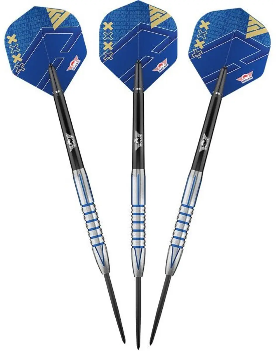 Bull's Teemu Harju 90% Dartpijlen - 3 Stuks - Zilver/Blauw
