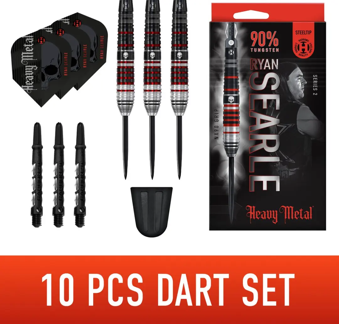 Harrows Ryan Searle Series 2 Darts 30gr - 3 Stuks - Zwart