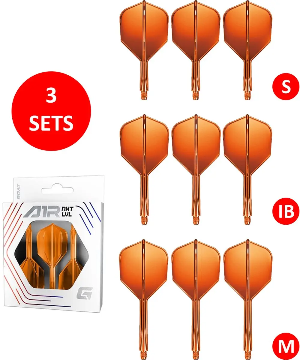 goat Air Neon Orange NO6 Dart Flights & Shafts