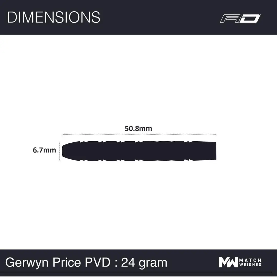 Red Dragon Gerwyn Price 90% Dartpijlen - 3 Stuks - Blauw/Zilver