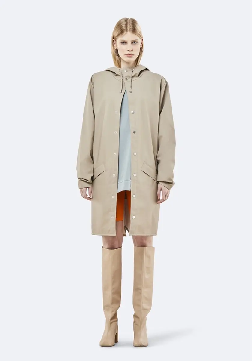 Rains Long Jacket 1202 Regenjas - Zand