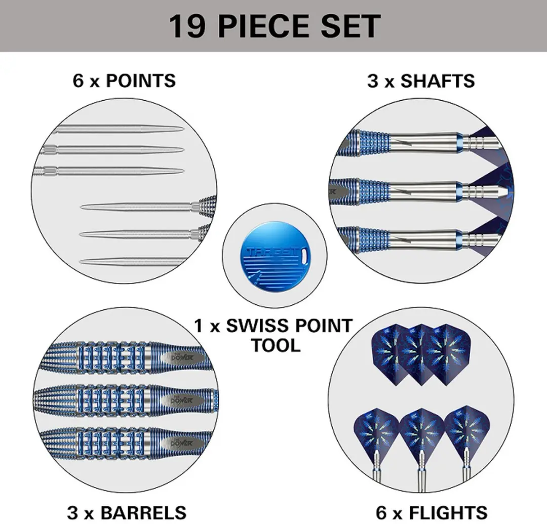 Target Phil Taylor Power GX2 Swiss Point 95% Dartpijlen - 3 Stuks