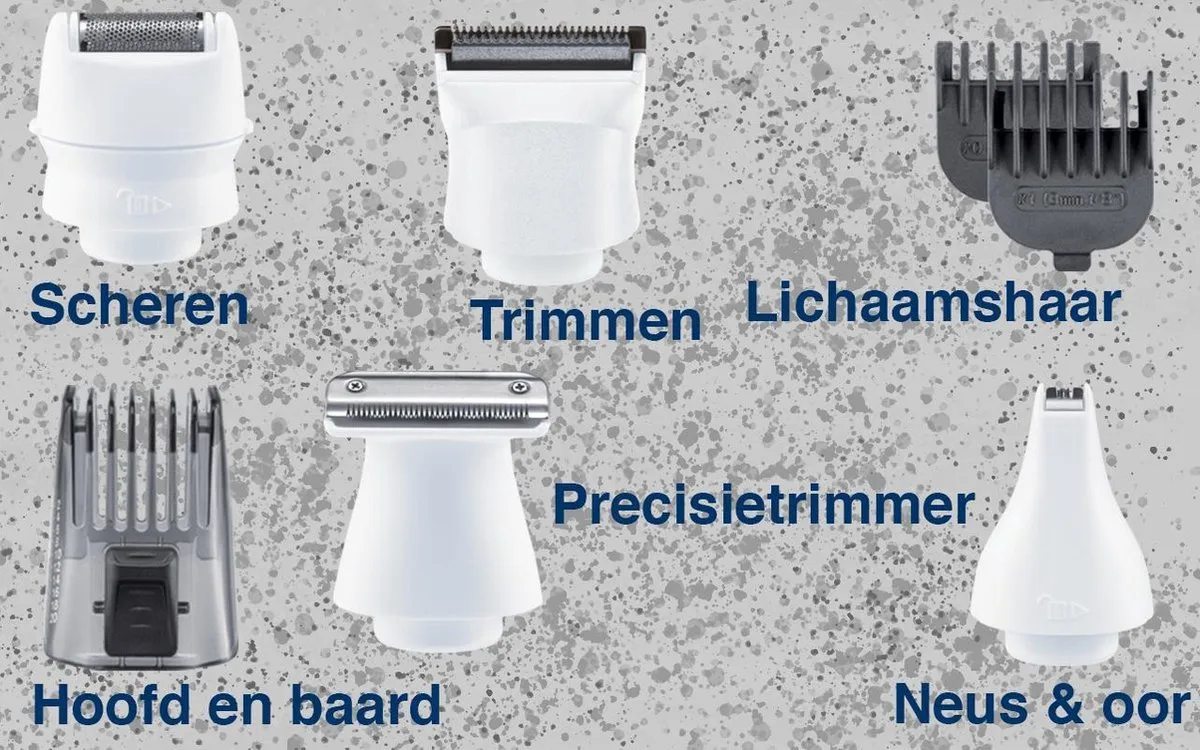 Remington Graphite Series G4 PG4000 Trimmerset - 7 Opzetstukken - Zwart/Wit/Blauw
