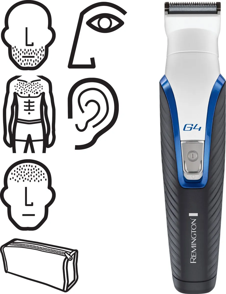 Remington Graphite Series G4 PG4000 Trimmerset - 7 Opzetstukken - Zwart/Wit/Blauw