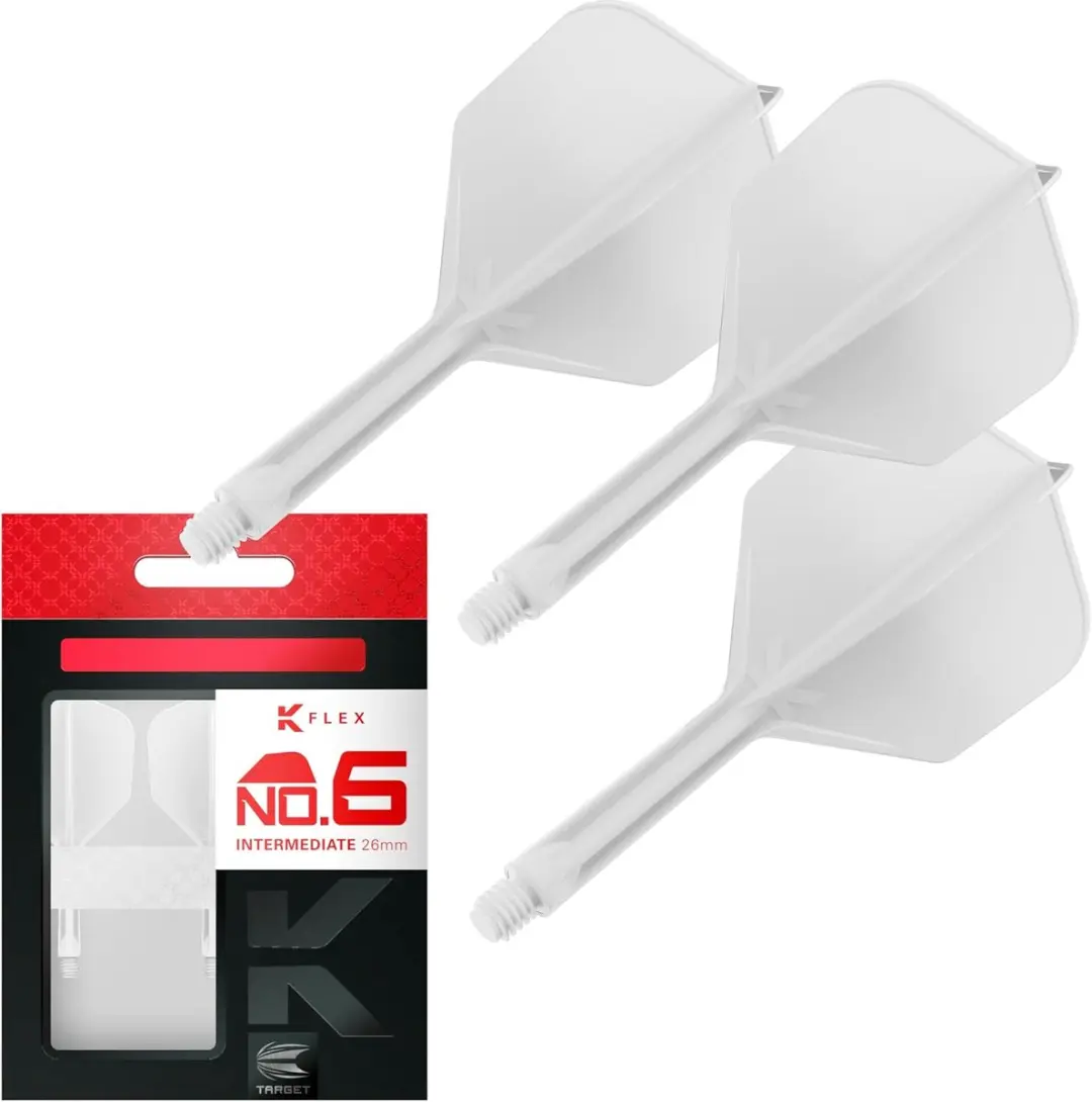 Target K-Flex No.6 Dartvleugels & Shafts - Wit - 3 Stuks