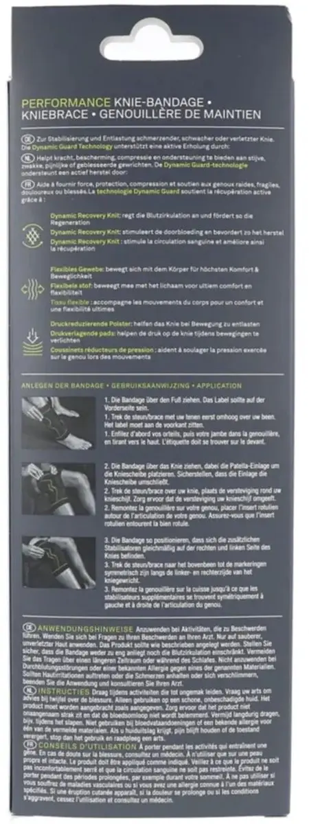 Hansaplast Performance Sport Kniebrace - One Size - Zwart - afbeelding 6 van 6