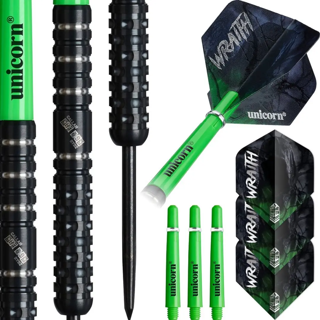 Unicorn Wraith Callan Rydz Phase 2 Dartpijlen - 3 Stuks - Groen/Zilver/Zwart