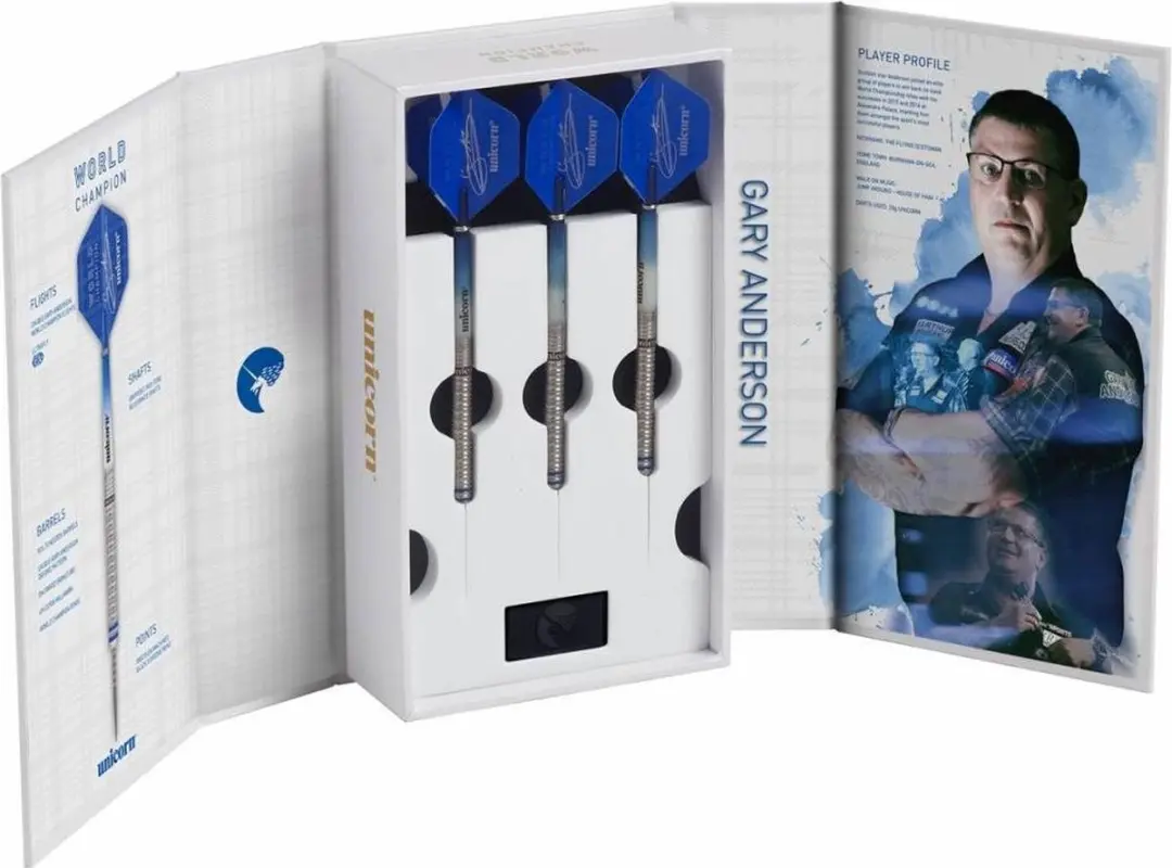 Unicorn Gary Anderson W.C. Phase 3 90% Deluxe Dartpijlen - 3 Stuks - Blauw