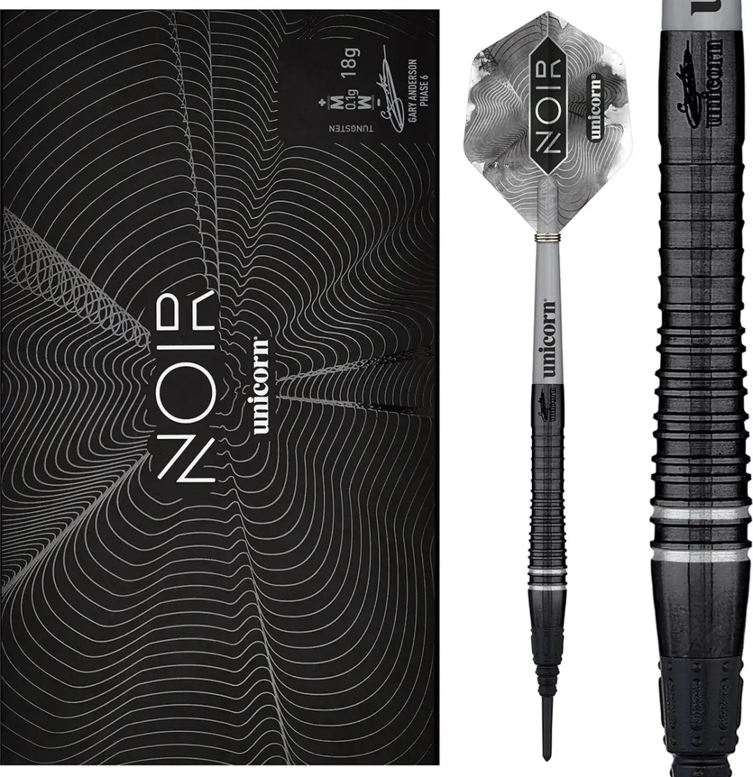 Unicorn Gary Anderson Noir Phase 6 Darts - 3 Stuks